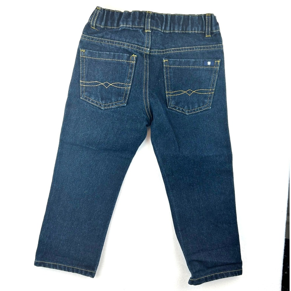 Lucky Brand Toddler Boys Dark Wash Denim Jeans Size 3T Elastic Waist - Picture 2 of 10